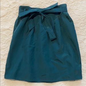 Elegant Emerald Skirt with Tie